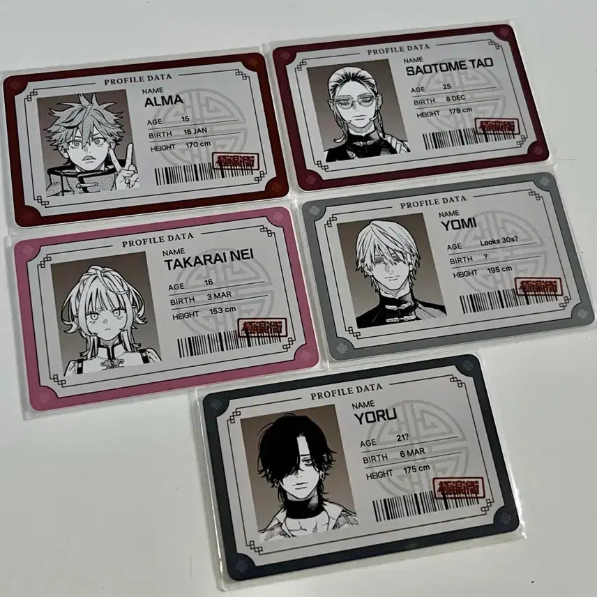 [BUNJANG] AlMA Tao Yomi Yoru Profile Cart Set / 극락가 프로필 카트 5장 1세트 알마 타오 네이 요미 요루