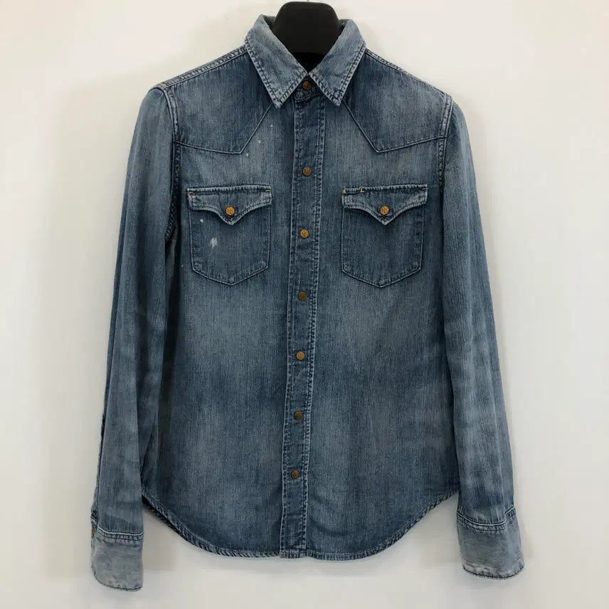 [BUNJANG] Polo Ralph Lauren Gold Button Denim Shirt / 폴로 랄프로렌 금장 스냅 데님셔츠 55