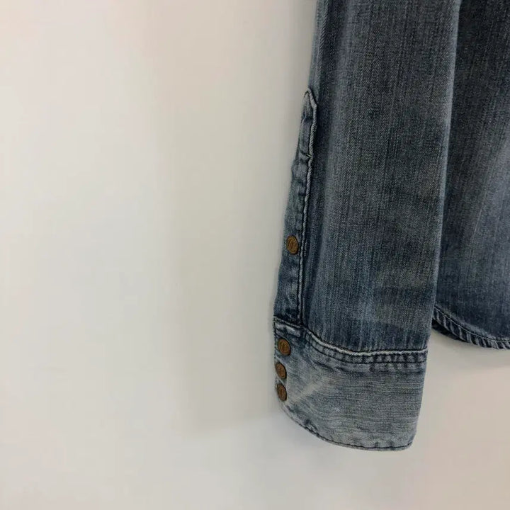 [BUNJANG] Polo Ralph Lauren Gold Button Denim Shirt / 폴로 랄프로렌 금장 스냅 데님셔츠 55