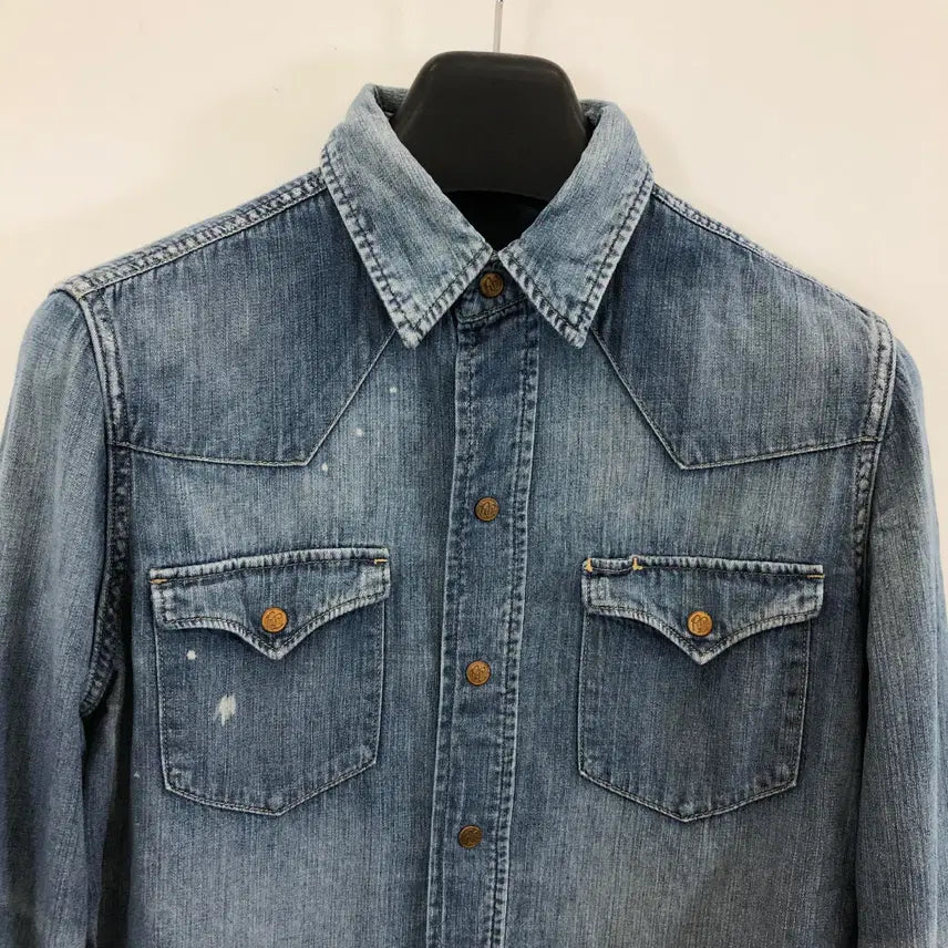 [BUNJANG] Polo Ralph Lauren Gold Button Denim Shirt / 폴로 랄프로렌 금장 스냅 데님셔츠 55