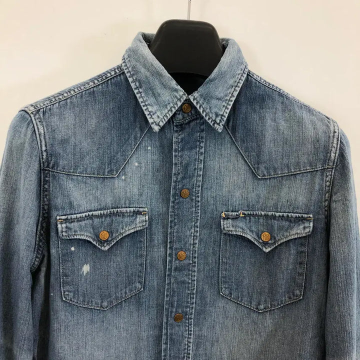 [BUNJANG] Polo Ralph Lauren Gold Button Denim Shirt / 폴로 랄프로렌 금장 스냅 데님셔츠 55
