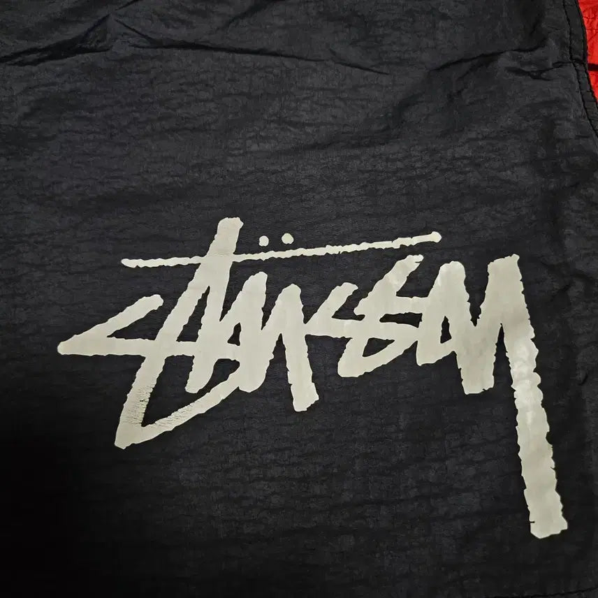 [BUNJANG] Nike x Stussy Beach Pants Off Noir / Habanero Red / 나이키 스투시 비치팬츠 오프느와르/하바네로레드 S