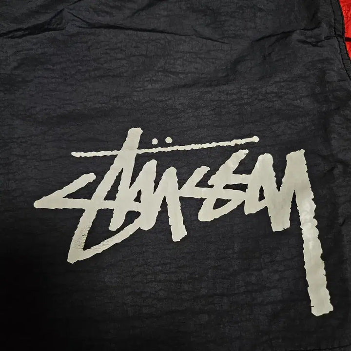 [BUNJANG] Nike x Stussy Beach Pants Off Noir / Habanero Red / 나이키 스투시 비치팬츠 오프느와르/하바네로레드 S