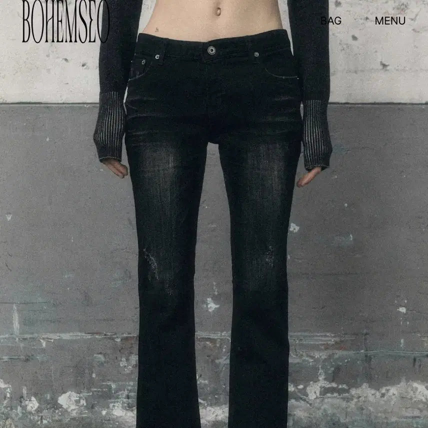 [BUNJANG] Bohemian Seoul Darkness Bootcut Pants / 보헤미안서울 다크니스 부츠컷 팬츠 보헴서