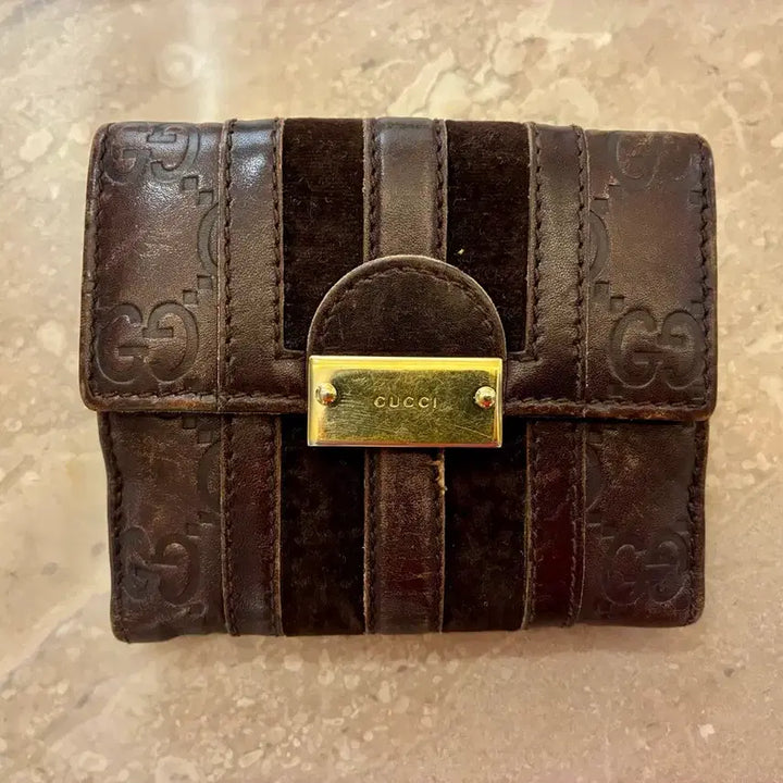 [BUNJANG] Gucci GG Logo Brown Bifold Wallet / 구찌 GG 로고 브라운 반지갑