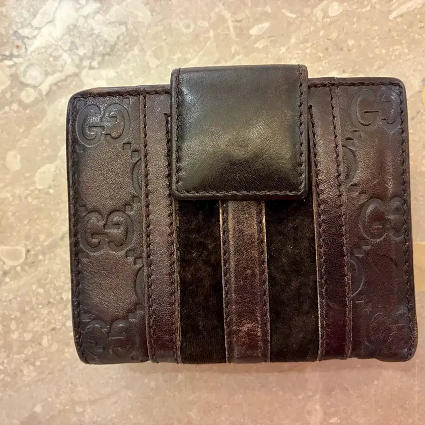 [BUNJANG] Gucci GG Logo Brown Bifold Wallet / 구찌 GG 로고 브라운 반지갑