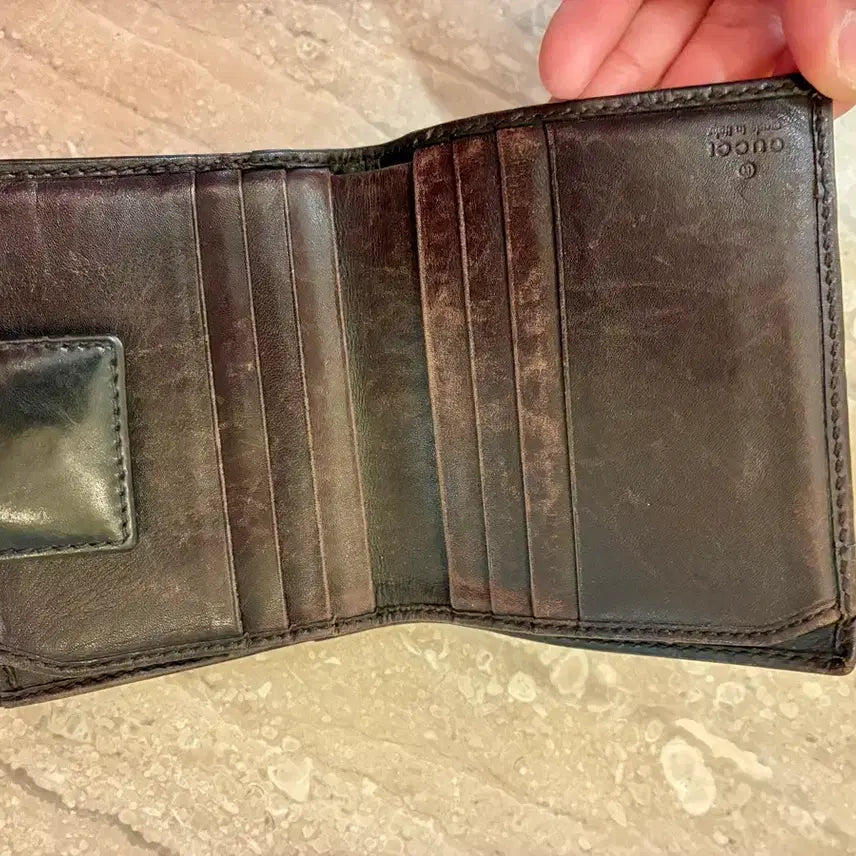 [BUNJANG] Gucci GG Logo Brown Bifold Wallet / 구찌 GG 로고 브라운 반지갑