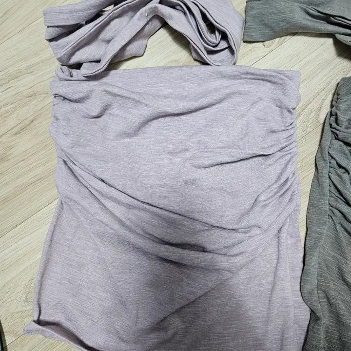 [BUNJANG] Ruched Tube Top Blouse Set / 셔링 튜브탑 블라우스 셋트 팝니다