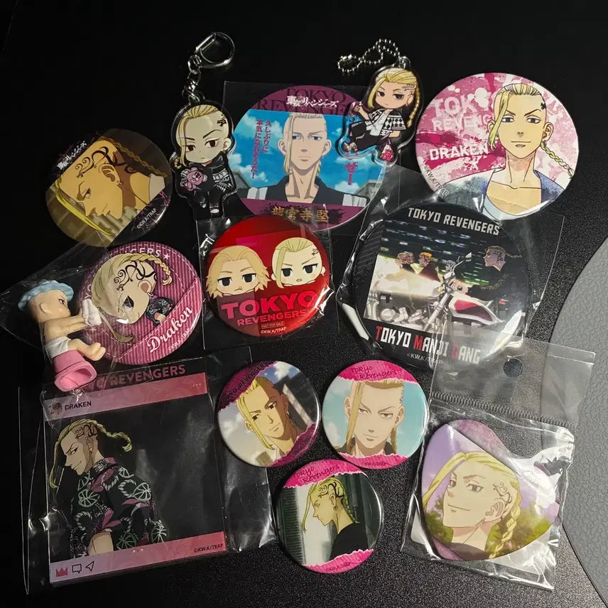 [BUNJANG] Tokyo Revengers Draken Badge, Acrylic, Keyring, Figure, Coaster Bundle / 도리벤 도쿄리벤저스 드라켄 뱃지,아크릴,키링,피규어,코스터