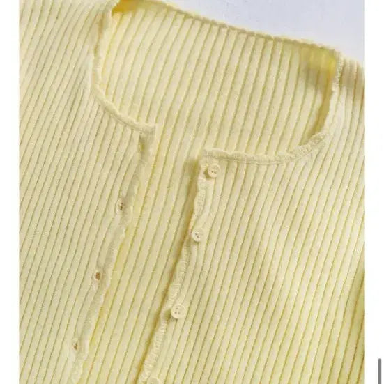 [BUNJANG] Without Summer Yellow Ribbed Cardigan / 위드아웃썸머 가디건, 옐로우색상, 위아썸 가디건, 골지가디건, 디자이너브