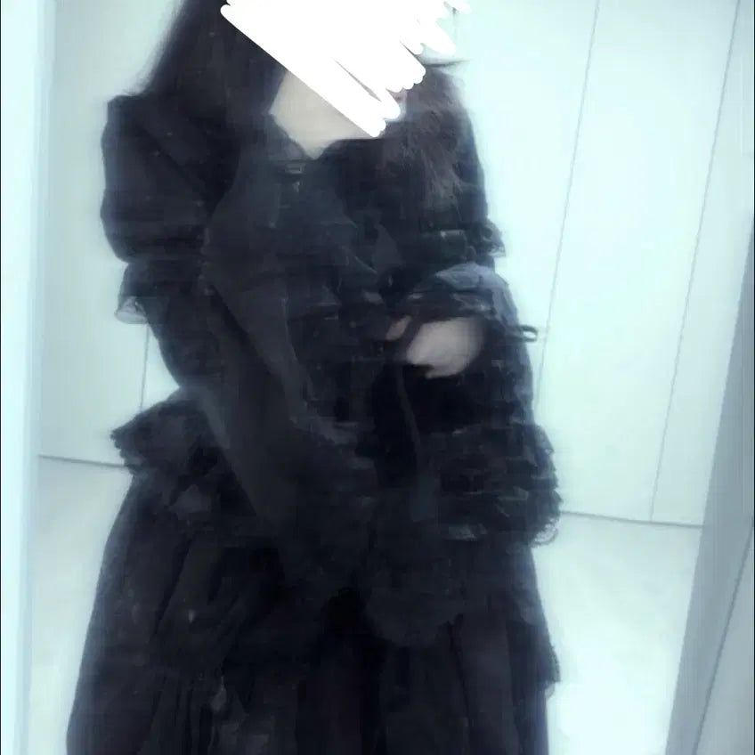 [BUNJANG] Goth Lolita Dress Set with Headress and Bag / 오늘만할인) 고스로리 원피스 가방 헤도레 세트