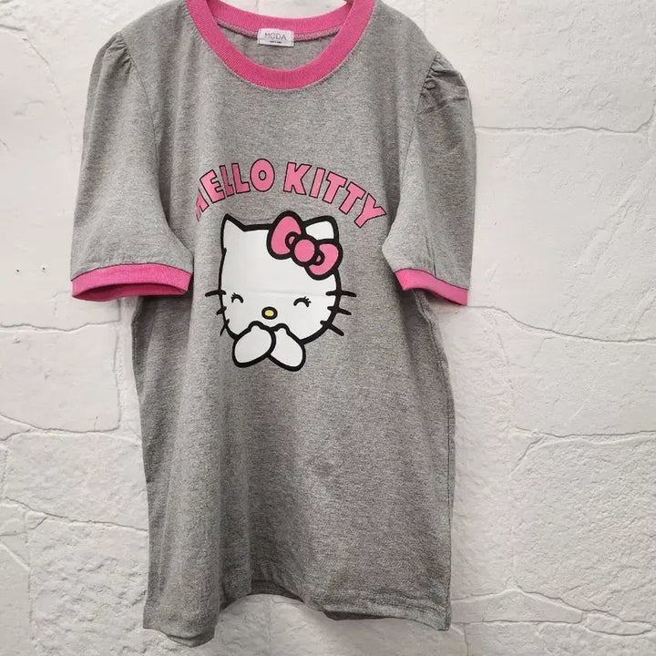 [BUNJANG] Hello Kitty Puff Sleeve Summer T-Shirt / 귀여운소매퍼프키티여름반팔티 (새상품)