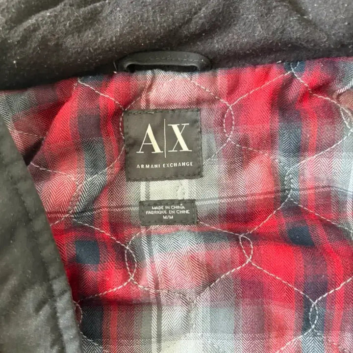 [BUNJANG] Armani Exchange Checked Quilted Hooded Jacket Jumper / 아르마니 익스체인지 체크 누빔 퀄팅 자켓 후드 점퍼