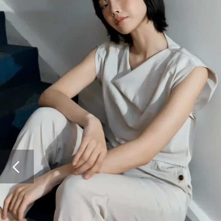 [BUNJANG] Lafiaf Cowl Neck Blouse Beige 55 New / 라삐아프 카울넥 블라우스 55 새옷