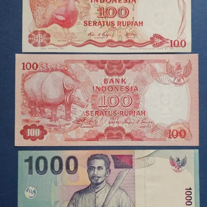 [BUNJANG] Indonesian Rupiah Banknotes (100, 1000) / 인도네시아 루피아 지폐 100/1000 루피아.3장