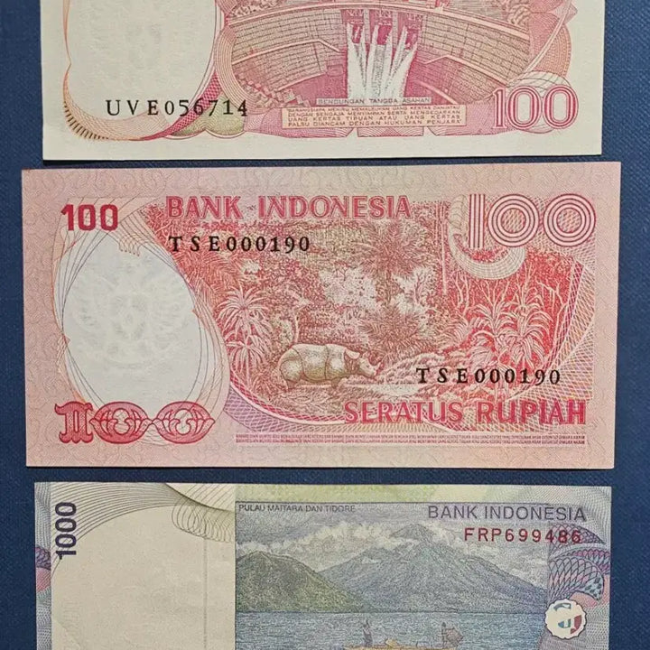 [BUNJANG] Indonesian Rupiah Banknotes (100, 1000) / 인도네시아 루피아 지폐 100/1000 루피아.3장