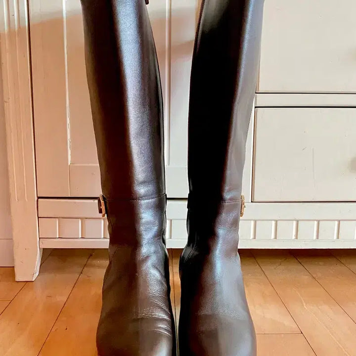 [BUNJANG] Mook Chocolate Leather Long Boots (245) / mook무크 소가죽 롱부츠 245