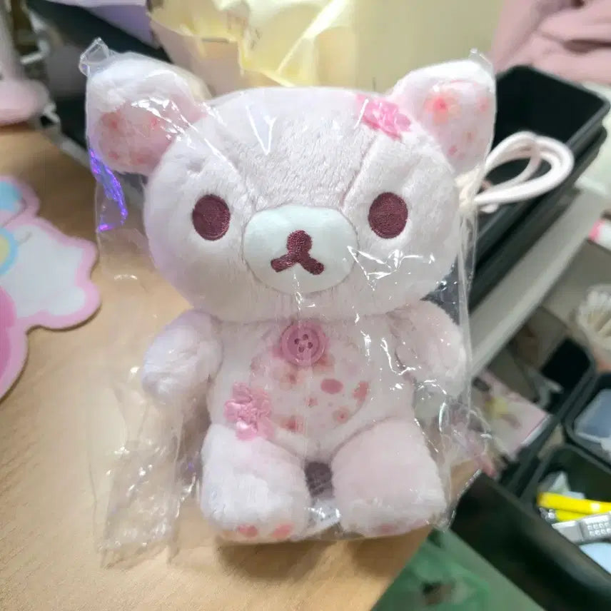 [BUNJANG] Rilakkuma Korilakkuma Cherry Blossom Plush Doll / 코리락쿠마 벚꽃 사쿠라 인형 누이