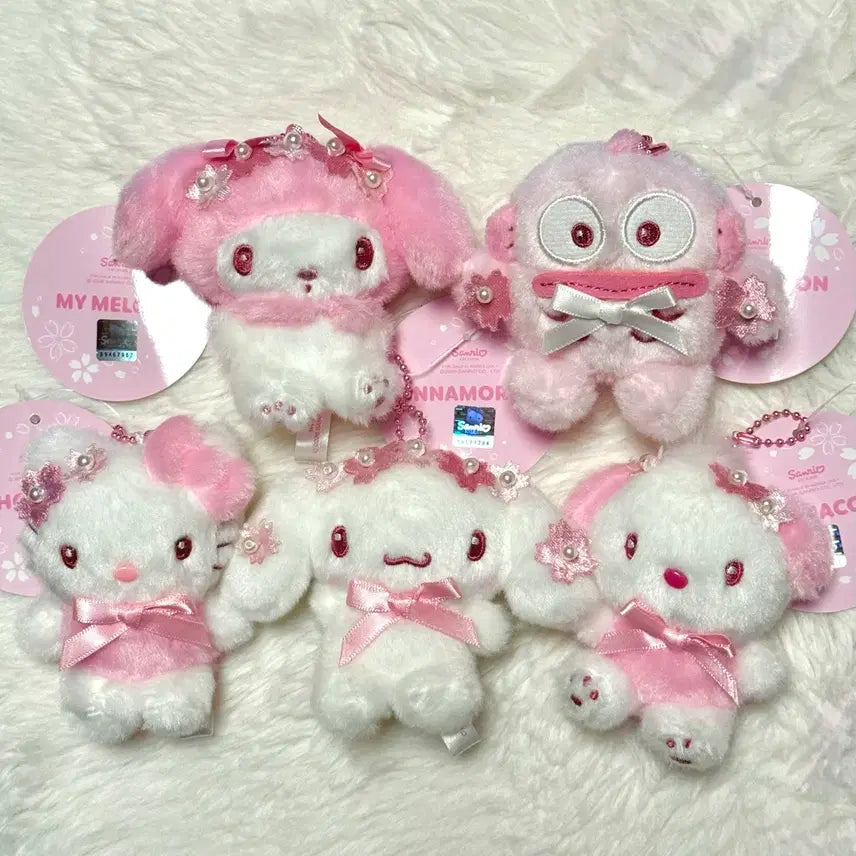 [BUNJANG] Sanrio Sakura Doll Keychain 5-Piece Set / 산리오 사쿠라 인형 키링 5종 세트