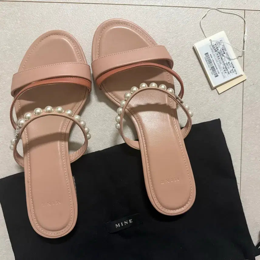 [BUNJANG] MINE Pearl Strap Slide Sandals (230) / 한섬 마인 MINE 펄 스트랩 슬라이드 샌들 230