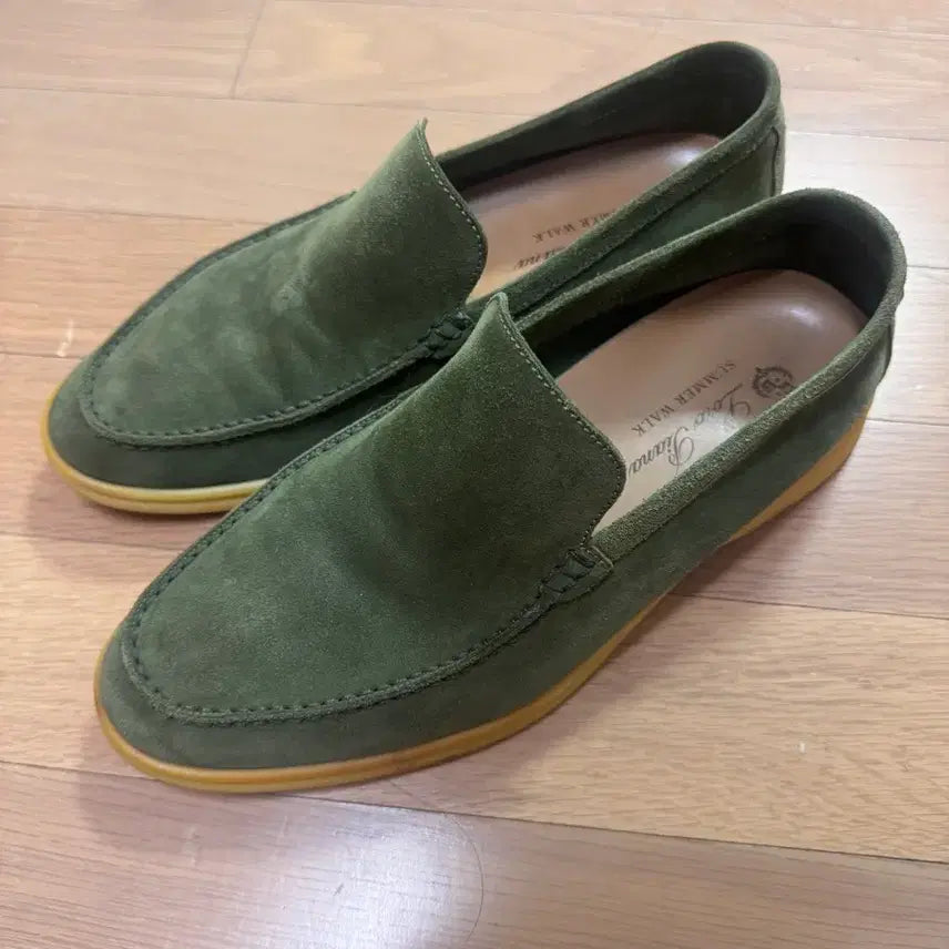 [BUNJANG] Loro Piana Summer Walk Suede Loafers 40.5 Green / 로로피아나 썸머워크 40 1/2 그린
