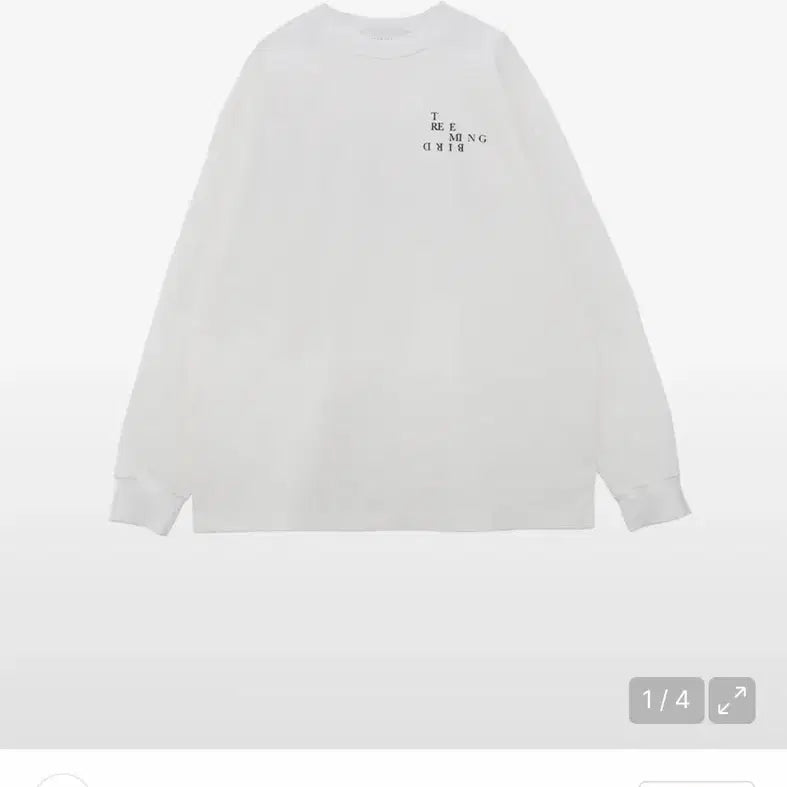 [BUNJANG] Trimingbird White Oversized Long Sleeve T-Shirt / 트리밍버드 화이트 오버핏 롱슬리브 티셔츠