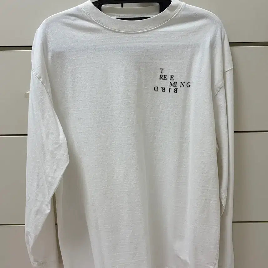 [BUNJANG] Trimingbird White Oversized Long Sleeve T-Shirt / 트리밍버드 화이트 오버핏 롱슬리브 티셔츠