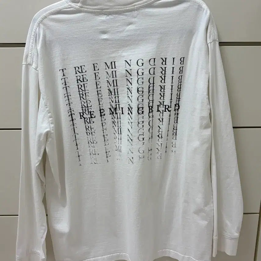 [BUNJANG] Trimingbird White Oversized Long Sleeve T-Shirt / 트리밍버드 화이트 오버핏 롱슬리브 티셔츠