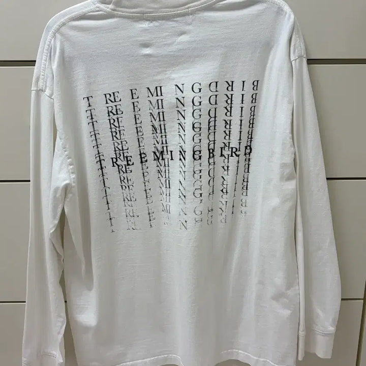 [BUNJANG] Trimingbird White Oversized Long Sleeve T-Shirt / 트리밍버드 화이트 오버핏 롱슬리브 티셔츠