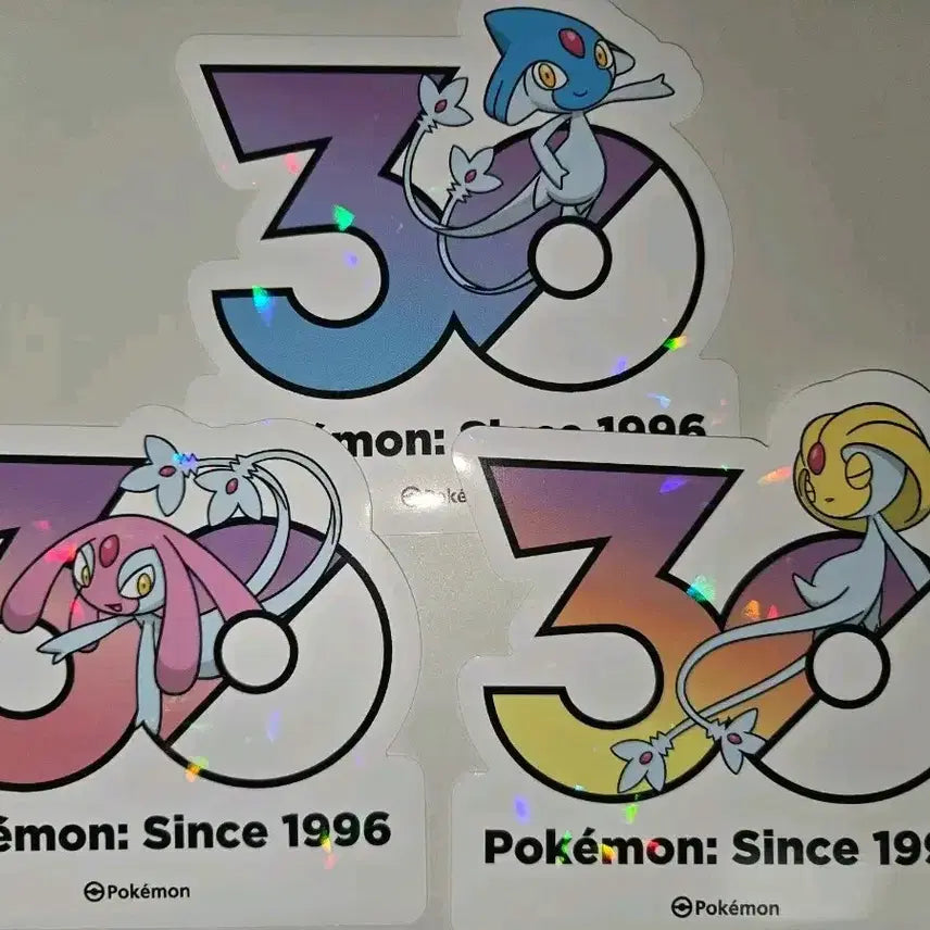 [BUNJANG] Pokemon 30th Anniversary Logo Aggron Uxie Mesprit Hologram Sticker Set / 포켓몬 30주년 로고 아그놈 유크시 엠라이트 홀로그램 스티커 판매합니다.