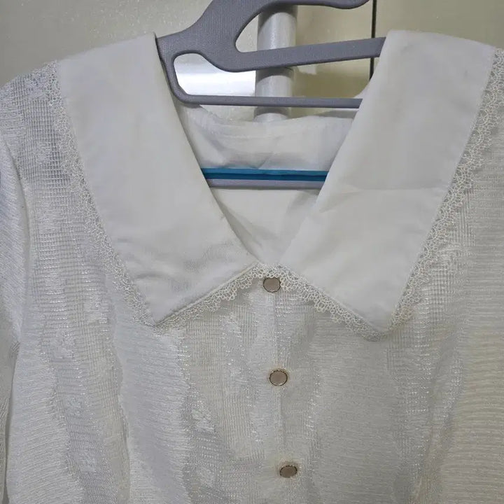 [BUNJANG] Lace Collar White Long Dress / 레이스 카라 화이트 롱 원피스