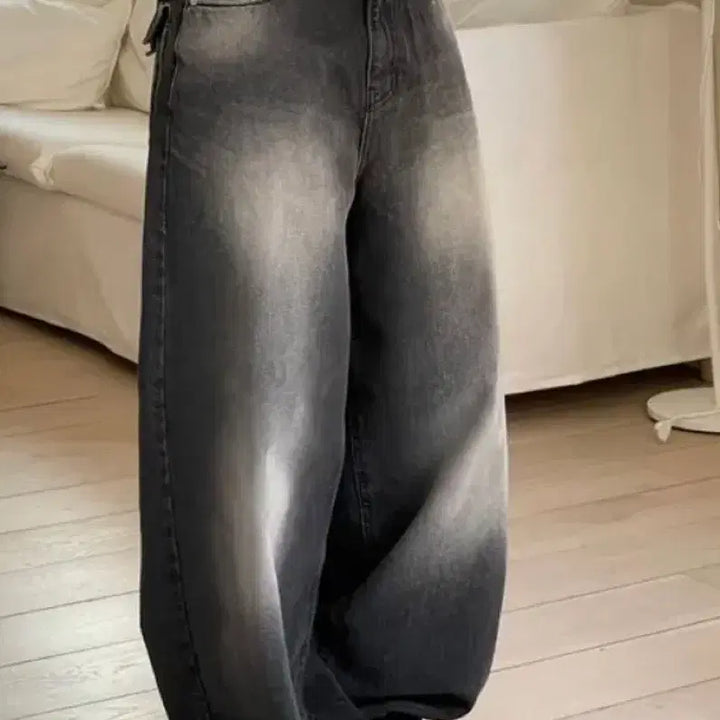 [BUNJANG] OOTJ Black Washed Wide Pants / ootj 와이드 팬츠 흑청 ) 네고가능