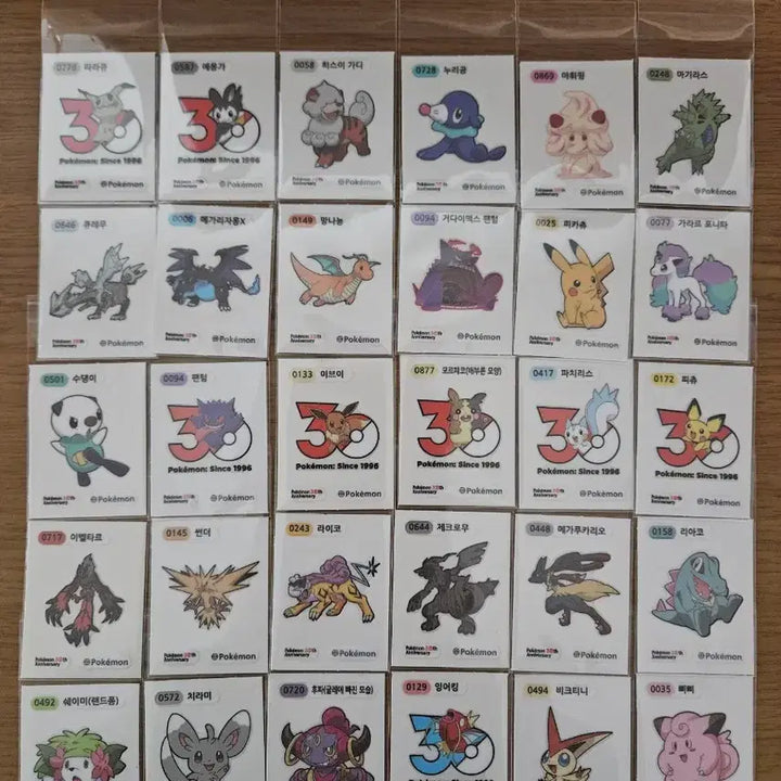[BUNJANG] Pokemon 30th Anniversary Stickers Bundle Set / 포켓몬 30주년 띠부씰 30개 일괄