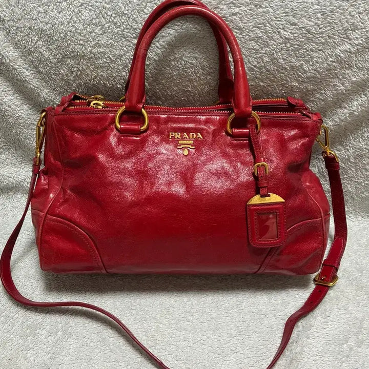 [BUNJANG] Prada Vitello Shine Tote Bag Red / (정품)프라다 비텔로 샤인 토트백 레드