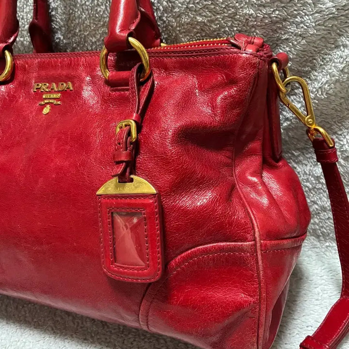 [BUNJANG] Prada Vitello Shine Tote Bag Red / (정품)프라다 비텔로 샤인 토트백 레드