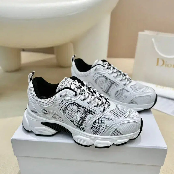 [BUNJANG] Dior Chrono Classic White Sneakers Size 38 / 디올 크로노 화이트 스니커즈 사이즈38