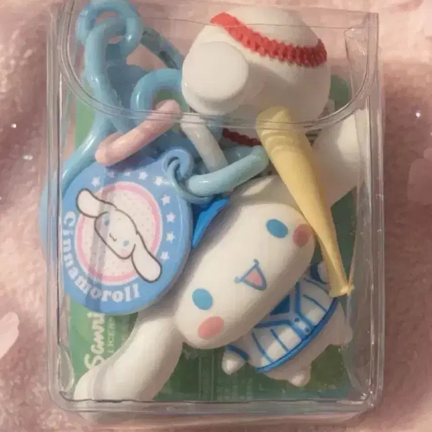 [BUNJANG] Sanrio Cinnamoroll Baseball Keychain Doll Holder / 산리오 시나모롤 야구 키링 인형 키홀더