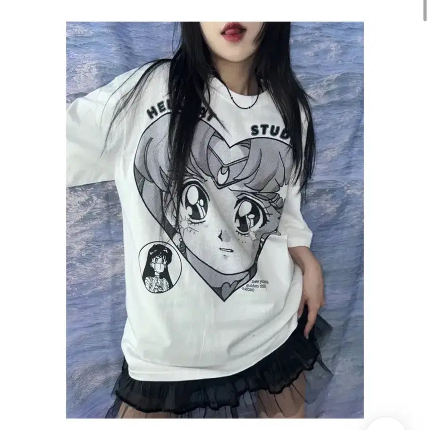 [BUNJANG] K-Meece Sailor Moon Printing Short Sleeve T-Shirt / 키미스 세일러문 프린팅 반팔 티셔츠