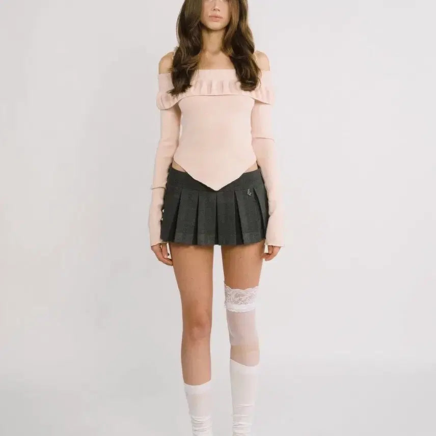 [BUNJANG] Three Times Loew Pleats Skirt Charcoal Grey / 쓰리타임즈 로우 플리츠 스커트 s 차콜 그레이 Loew pleats