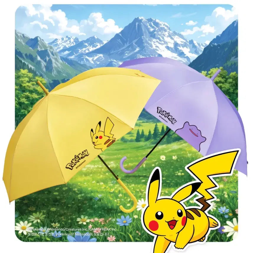 [BUNJANG] Baskin Robbins Pokemon Pikachu Long Umbrella / [새상품] 베스킨라빈스 포켓몬 장우산 - 피카츄