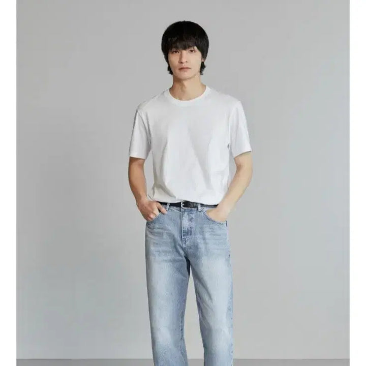 [BUNJANG] Branded 1968 Himalaya Washed Wide Straight Denim Jeans (30-inch) / (남녀공용) 브랜디드 1968 히말라야 연청 와이드스트레이트 30인치
