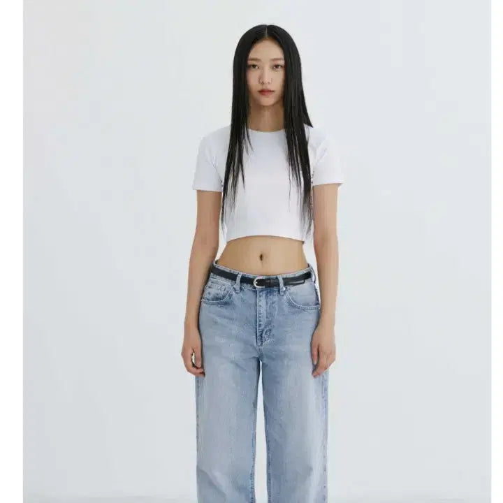 [BUNJANG] Branded 1968 Himalaya Washed Wide Straight Denim Jeans (30-inch) / (남녀공용) 브랜디드 1968 히말라야 연청 와이드스트레이트 30인치