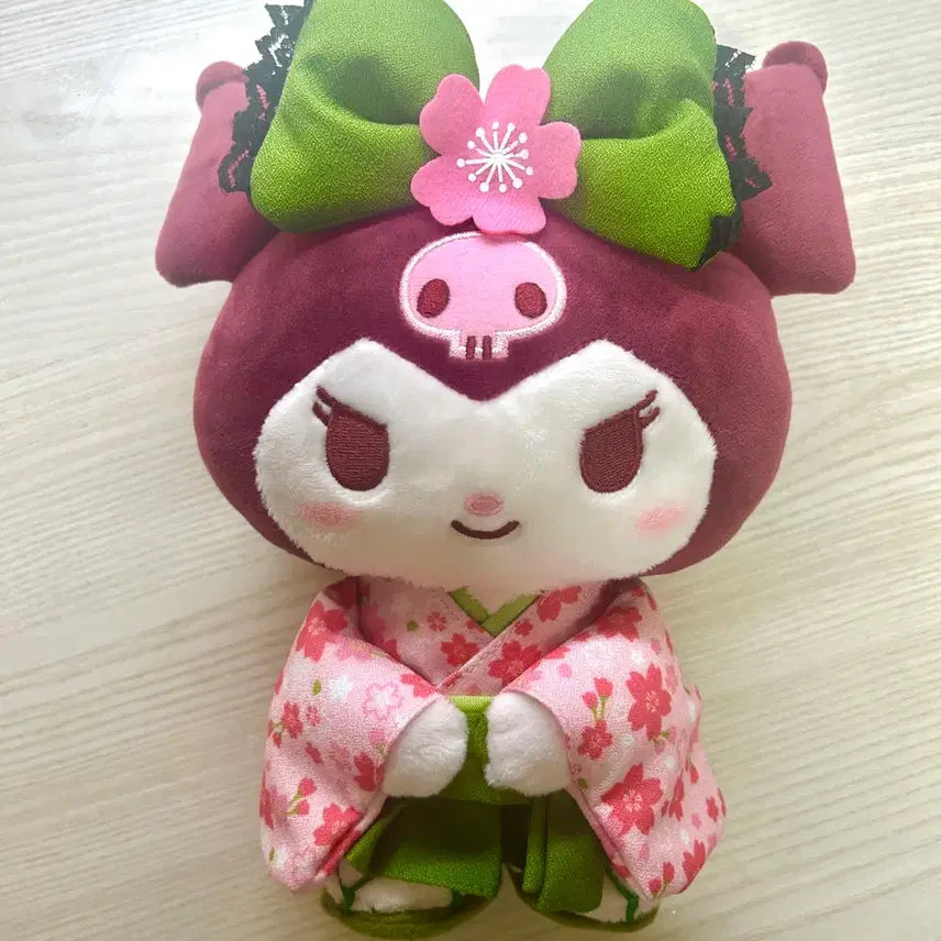 [BUNJANG] Sanrio Kuromi Matcha Kimono Cherry Blossom Plush / 산리오 말차 기모노 벚꽃 쿠로미 인형