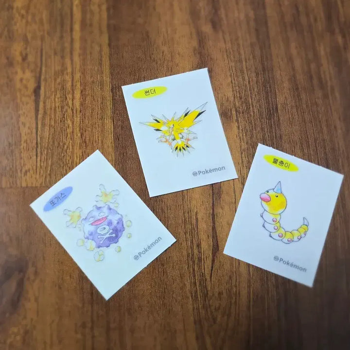 [BUNJANG] Pokemon 30th Anniversary Sticker Set - Zapdos, Nidorino, Gastly / 포켓몬 30주년 띠부씰 썬더 뿔충이 또가스 코뿌리 띠부띠부실
