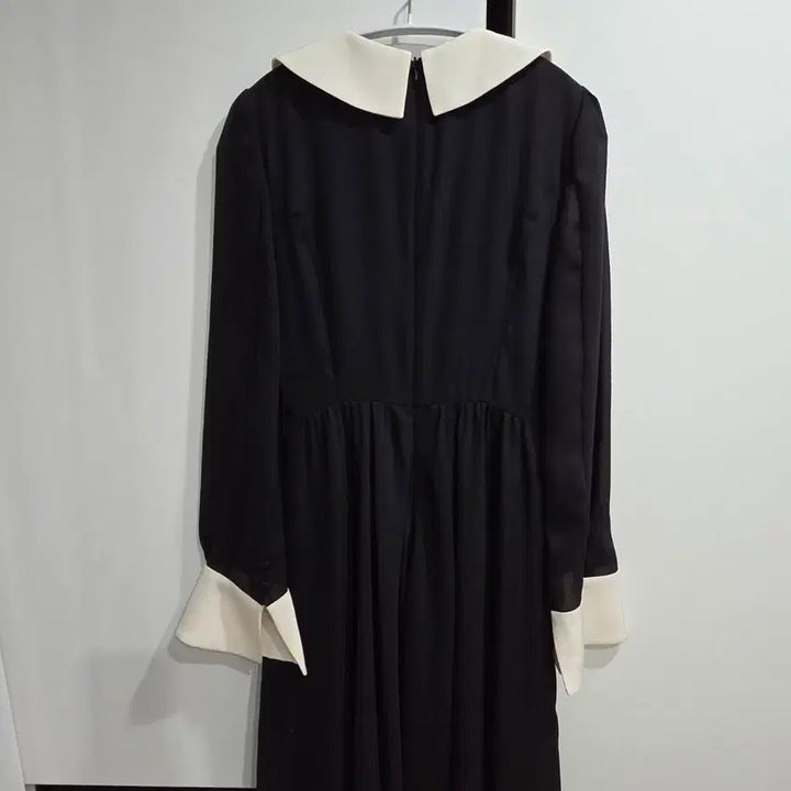 [BUNJANG] Bride &amp; You Chiffon Black White Collar Long Dress / BAU 브라이드앤유 원피스 0사이즈 (새상품)