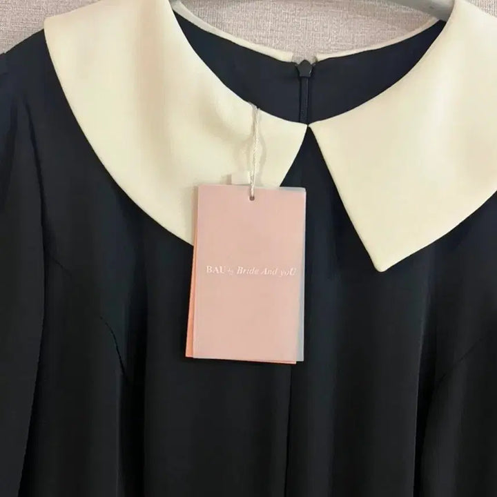 [BUNJANG] Bride &amp; You Chiffon Black White Collar Long Dress / BAU 브라이드앤유 원피스 0사이즈 (새상품)