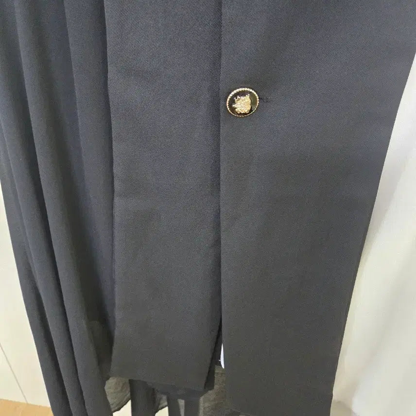 [BUNJANG] Black and White Color Block Long Dress / 블랙 앤 화이트 배색 롱 원피스