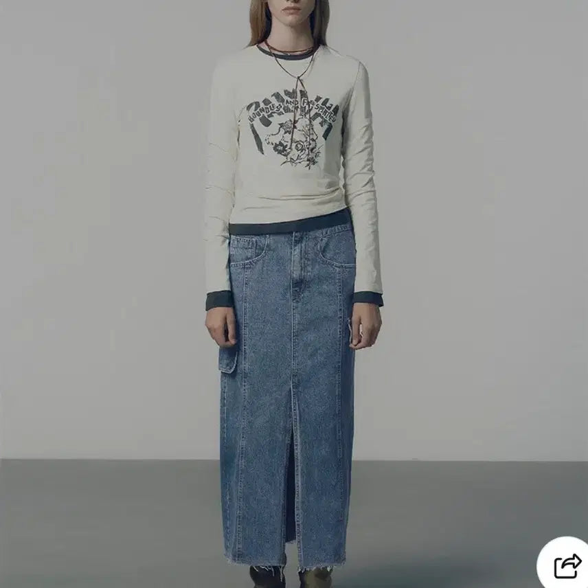 [BUNJANG] RAVE Denim Long Skirt / 레이브 데님 롱스커트