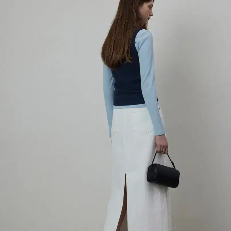 [BUNJANG] Queensrabbit Denim Long Skirt (White) / 퀸스래빗 데님 롱스커트(화이트)