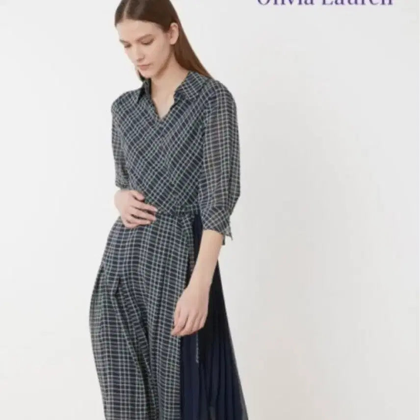 [BUNJANG] Olivia Lauren Check Chiffon Dress / 올리비아로렌 체크 쉬폰 원피스예요